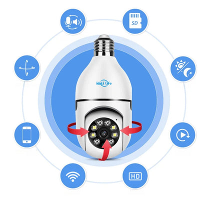 Câmera de segurança (Lampada de rosquear com camera) Wi-Fi