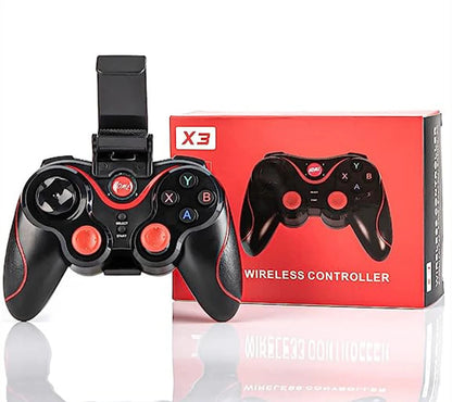 Controle para Vídeo Game X3 Wireless com Bluetooth 3.0 e Suporte para Celular/Tablet