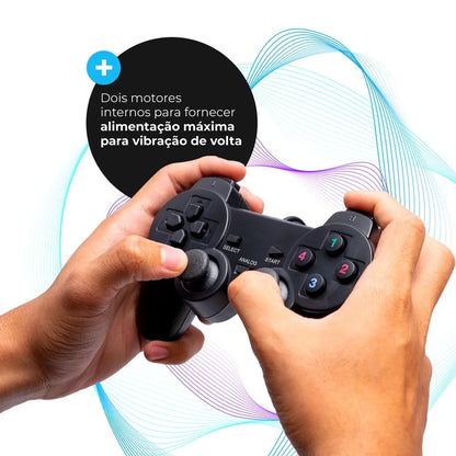 Controle Gamer Tipo PS2 para Console E Computador com Entrada Usb