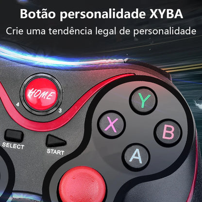 Controle para Vídeo Game X3 Wireless com Bluetooth 3.0 e Suporte para Celular/Tablet