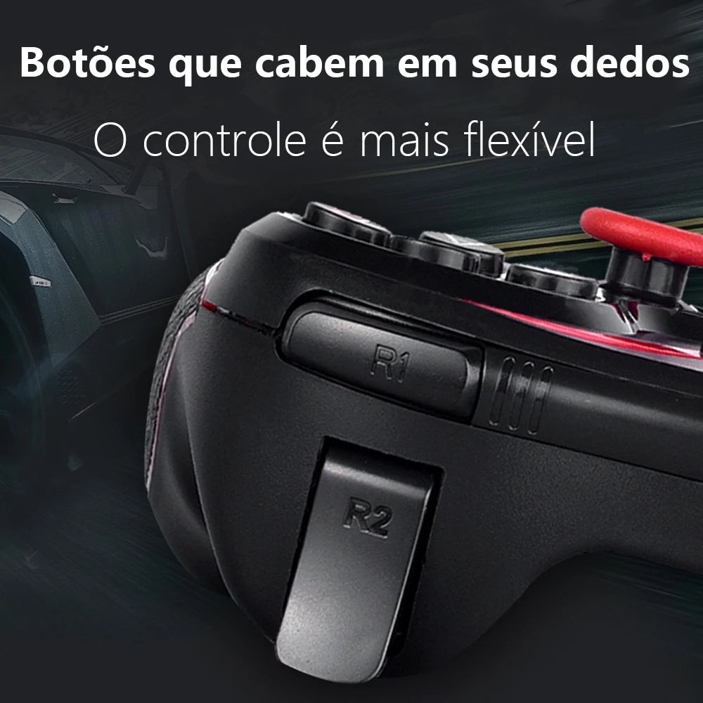 Controle para Vídeo Game X3 Wireless com Bluetooth 3.0 e Suporte para Celular/Tablet